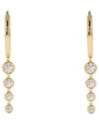 Lily Flo Jewellery - Diamond Drop Hoop Earrings - Lyst