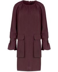 Conquista - Burgundy Pocket Detail Tencel Dress - Lyst