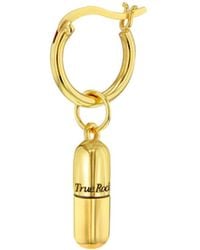 True Rocks - 18Kt-Plated Mini Pill Charm On Hoop - Lyst