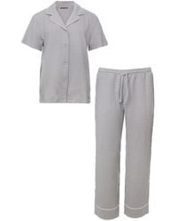 Pretty You London - Luxury Suite Waffle Short & Shirt Trouser Set - Lyst