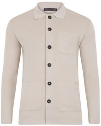Paul James Knitwear - Neutrals Midweight Cotton Benjamin Work Shirt - Lyst