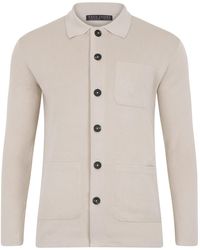 Paul James Knitwear - Neutrals Midweight Cotton Benjamin Work Shirt - Lyst