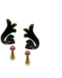 Gissa Bicalho - Acrylic Handmade Earring Rosebush Burgundy - Lyst