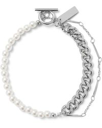 Undefined Jewelry - Pearl & Chain Layered Bracelet White Mmrz - Lyst