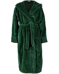 Pasithea Sleep - Organic Cotton Hooded Robe In Emerald - Lyst