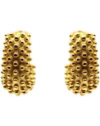 VicStoneNYC Fine Jewelry - Ball-Textured Solid Gold Hoop Earrings - Lyst