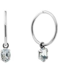Lee Renee - Aquamarine Clicker Hoop Earrings - Lyst