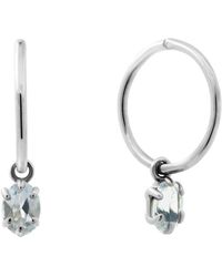 Lee Renee - Aquamarine Clicker Hoop Earrings - Lyst