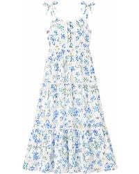 Yumi' - Butterfly Print Lace Trim Maxi Dress - Lyst