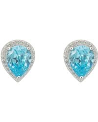 LÁTELITA London - Theodora Blue Topaz Teardrop Gemstone Stud Earrings Silver - Lyst