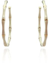 Michael Nash Jewelry - Sloan Enamel And Bamboo Hoop Earrings - Lyst