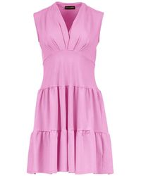 Conquista - Sleeveless Wild Rose Cotton Jersey Dress - Lyst