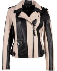 Mauritius - Striped Leather Jacket Armilla - Lyst