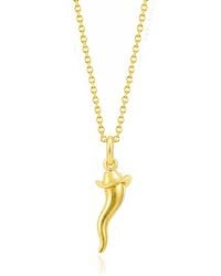 Unaloe - Plated Sterling Italian Horn Necklace With Cowboy Hat Detail - Lyst
