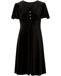 Yumi' - Velvet Skater Dress With Dimante Bow Detail - Lyst