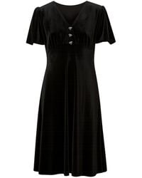 Yumi' - Velvet Skater Dress With Dimante Bow Detail - Lyst