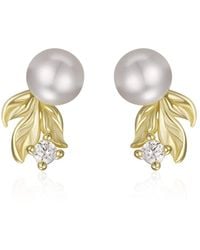 Azura Jewelry New York - Whispering Grove Pearl Earrings Vermeil - Lyst