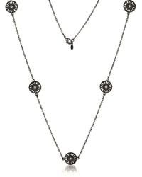 Genevive Jewelry - Cubic Zirconia Sterling Plated Round Five Station Necklace - Lyst