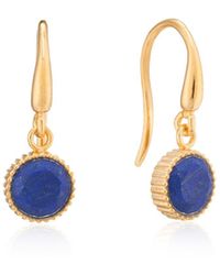 Auree - Barcelona September Birthstone Hook Earrings Lapis Lazuli - Lyst