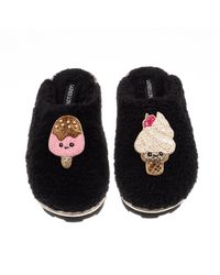 Laines London - Teddy Closed Toe Slippers With Laines Lovables Ice Lolly & Ice Cream Brooches - Lyst