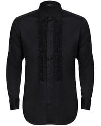 DAVID WEJ - Ashton Collar Ruffle Dress Shirt - Lyst