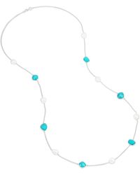 Dower & Hall - Long Turquoise & Baroque Pearl Necklace In - Lyst
