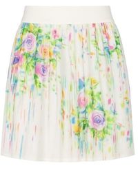 Conquista - Cotton Pleated Printed Skirt - Lyst