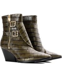 Rosamund Muir London - Beatrix Crocodile Print Ankle Boots - Lyst