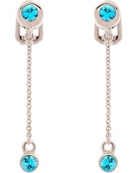 Emma Holland Jewellery - Platinum Aqua Crystal Drop Clip Earrings - Lyst