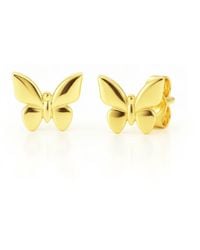 Unaloe - Butterfly Stud Earrings Plated – Vermeil Earrings For - Lyst