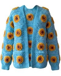 Ana Chic - Sunflower Granny Square Handmade Crochet Cardigan - Lyst