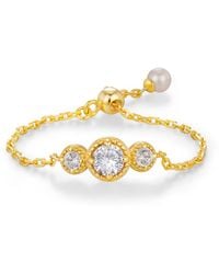 Azura Jewelry New York - Birthstone Chain Ring Vermeil - Lyst