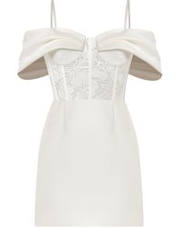 Tia Dorraine - Belle Of The Ball Satin Mini Dress With Lace Corset - Lyst