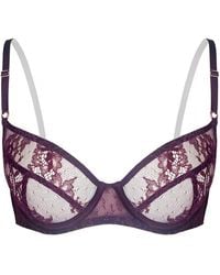MONIQUE MORIN LINGERIE - Moonstruck Balconette Bra Velvet - Lyst