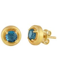 Moon London - London Topaz Studs Vermeil Earrings - Lyst