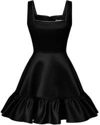 POST MERIDIEM - Bottom Flounced Strap Mini Dress - Lyst