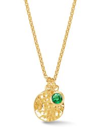 Dower & Hall - Hammered Disc & Garnet Array Pendant - Lyst