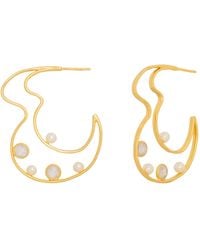 Lavani Jewels - Lyra Pearl Hoop Earrings - Lyst