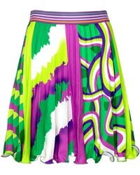 Lalipop Design - Half-Circle Pleated Mini Skirt With Colorful Digital Print - Lyst