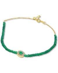 Genevieve Collection - 18K Emerlad Bead Bracelet - Lyst