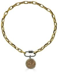 Loni Paul Jewelry - Thick Paperclip Necklace With Carabiner & Mixed Metal Coin - Lyst