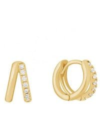 Nazzar - Mini Twin Huggie Earrings - Lyst