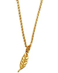 Posh Totty Designs - Dinky Feather Charm Necklace - Lyst
