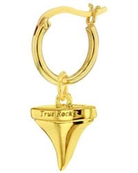 True Rocks - 18Kt-Plated Mini Sharks Tooth Charm On A Hoop - Lyst