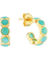 Auree - Ortigia Mini Amazonite & Vermeil Hoop Earrings - Lyst