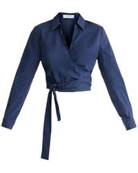 Paisie - Side Tie Wrap Blouse - Lyst