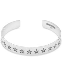 CarterGore - Sterling Etched Stars Bangle Large Size - Lyst