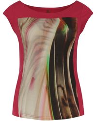 Conquista - Print Detail Cap Sleeve Top - Lyst