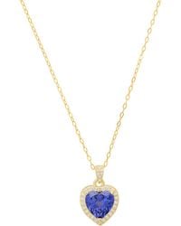 Kylie Harper - Heart-Cut Tanzanite Halo Pendant Necklace - Lyst