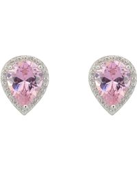 LÁTELITA London - Theodora Morganite Teardrop Gemstone Stud Earrings Silver - Lyst